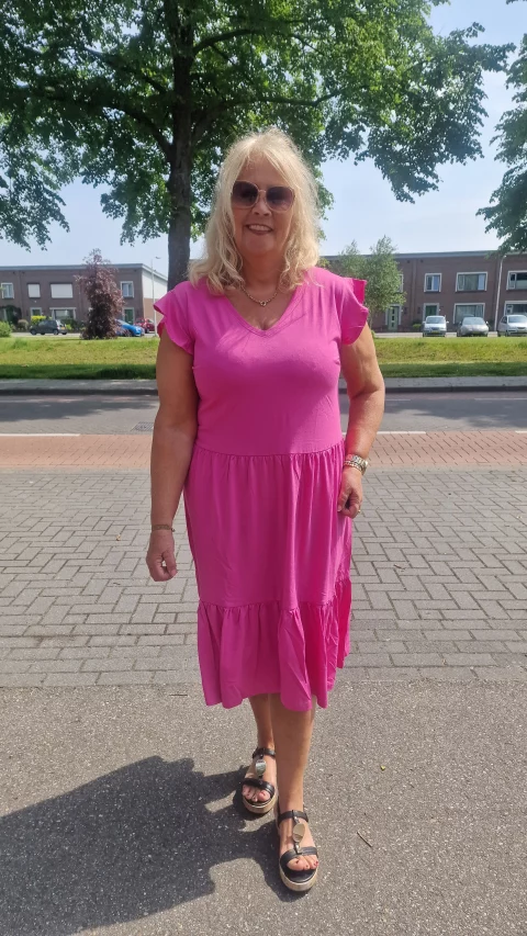 Frill Dress Carmay Raspberry Rose