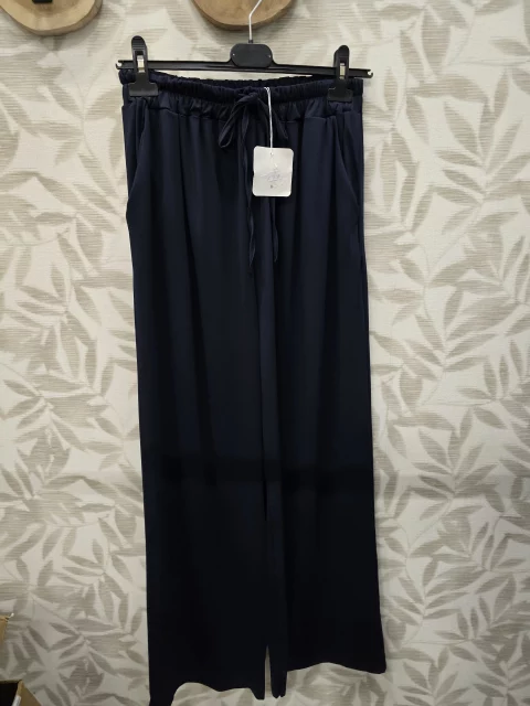 Broek Wide Daisy effen Donker Groen t/m 48