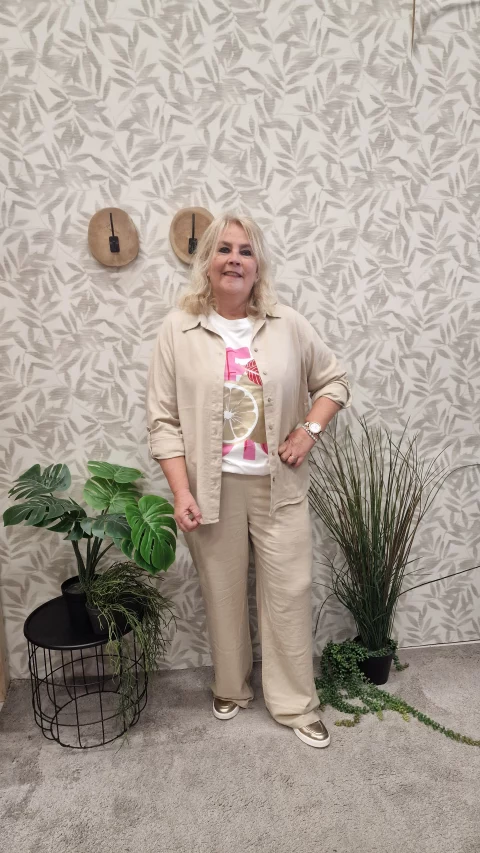 Blouse  lange mouw Cargoa Oxford Tan