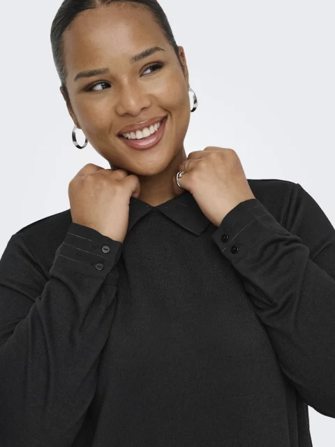 Dunne Jurk Caralba met kraag Black/Glitter