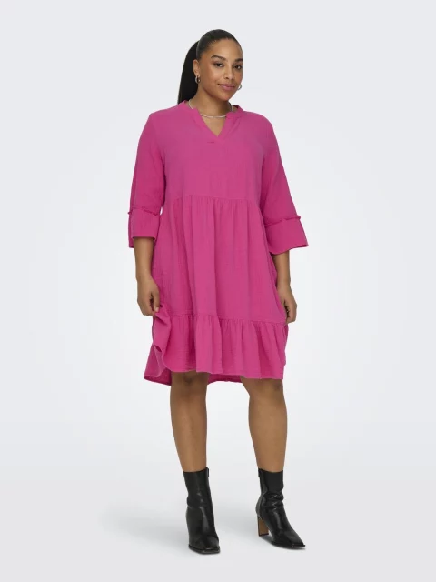 Jurk Carthyra peplum Fuchsia